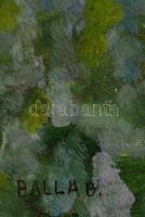 Balla jelzéssel: Havas csúcsok. Olaj, karton, üvegezett keretben, 40×50 cm