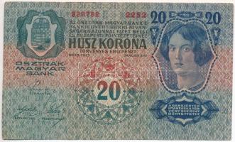 1913. 20K hamis Lajtabánság 100K bélyeggel és bélyegzéssel (fake stamp and overprint) T:III,III-