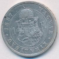 1887KB 1Ft Ag "Ferenc József / Középcímer" Körmöcbánya T:2- patina
Hungary 1887KB 1 Forin...