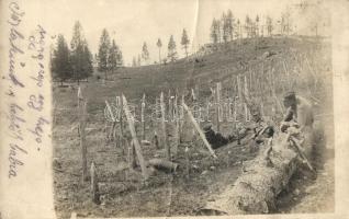 K.u.K. katonák lövészárokban / WWI K.u.K. soldiers in the trenches, photo (fa)