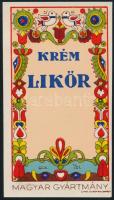 cca 1920-1930 Krém likőr italcímke, Cifka József, magyaros motívumokkal, 10x5 cm.