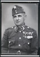 cca 1938 Katonai és papi kitüntetések, Lőcsei Árpád (?-?) kecskeméti vándorfényképész hagyatékában ő...