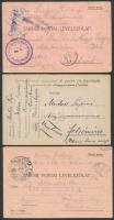cca 1915 6 db tábori posta, különféle bélyegzésekkel
