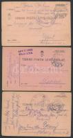 cca 1915 6 db tábori posta, különféle bélyegzésekkel