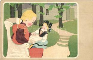 Children litho art postcard s: G. Caspar (b)