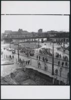 cca 1960 Budapest, Zalka Máté téri talponálló és látkép, 2 db vintage negatívról készült mai nagyítá...