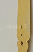 Aranyozott ezüst (Ag.) nyelű francia antik kés, jelzett, gyöngyház nyéllel, h:20 cm, bruttó:32 g