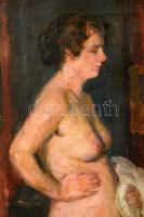 Szüle Péter (1886-1944): Öltözködő aktok. Olaj, vászon, jelzés nélkül,  68×55 cm