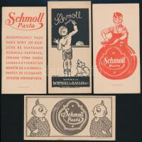 cca 1920-1940 Schmoll Pasta, Franck kávé számolócédulák, 10 db