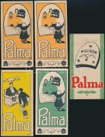 cca 1920-1940 Palma számolócédulák, 5 db.
