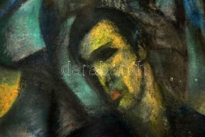 Schönberger Armand (1885-1974): Asztaltársaság. Pasztell, papír, foltos, jelzett, üvegezett keretben...