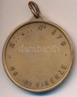 Olaszország DN "Tommaso Crudeli" szabadkőműves Br kitüntetés, füllel, szalag nélkül (38mm)...