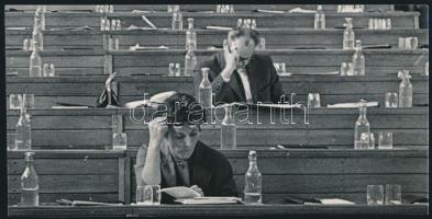 1964 Magyar Alfréd: Kongresszus előtt I-III., 3 db vintage fotóművészeti alkotás, 9,5x19 cm és 14x24...