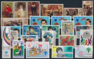 International Children's Year 6 sets + 6 stamps, Nemzetközi Gyermekév motívum 6 klf sor+ 6 önálló érték