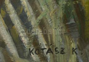 Kotász Károly (1872-1941): Ülő férfi. Olaj, karton, jelzett, üvegezett keretben, 40×30 cm