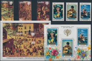 International Children's Year 4 sets + 3 blocks + 3 stamps Nemzetközi Gyermekév motívum 4 klf s...