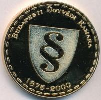 2000. "Budapesti Ügyvédi Kamara 1875-2000" aranyozott fém emlékérem (42mm) T:PP ujjlenyomat
