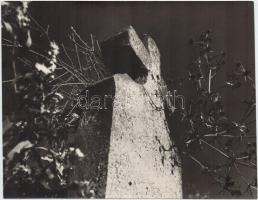 cca 1975 Székesfehérvár, Ó-temető I-III., Tóth István 3 db feliratozott vintage fotóművészeti alkotása, 24x19 cm