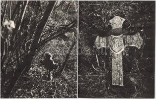 cca 1975 Székesfehérvár, Ó-temető I-III., Tóth István 3 db feliratozott vintage fotóművészeti alkotá...