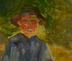 Nagy jelzéssel: Pihenő fiú (1906). Olaj, katon, üvegezett keretben, 33×24 cm