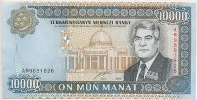 Türkmenisztán 2000. 10.000M T:I- sarkán egy hajtás Turkmenistan 2000. 10.000 Manat C:AU only one corner fold Krause 14