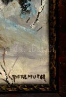 Perlmutter jelzéssel: Téli erdő. Olaj, vászon-karton, keretben, 40×60 cm