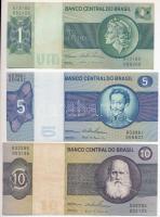 Brazília 1975. 1C + 1974. 5C + 1979. 10C T:I--III Brasil 1975. 1 Cruzeiro + 1974. 5 Cruzeiros + 1979. 10 Cruzeiros C:AU-F Krause 191A, 192, 193