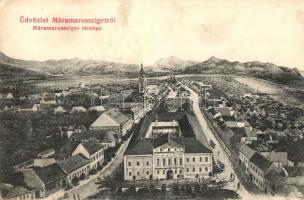 Máramarossziget, Sighetu Marmatei; látkép, Kaufmann Ábrahám és fiai kiadása / general view (fa)