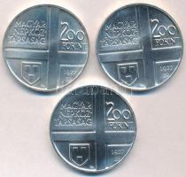 1977. 200Ft Ag (3xklf) "Magyar festők II. / Csontváry, Mányoki, Rippl-Rónai" sor T:BU Adam...