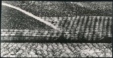 cca 1973 Zsigri Oszkár (1933-?): Téli táj, feliratozott, vintage fotóművészeti alkotás, 12x23,5 cm