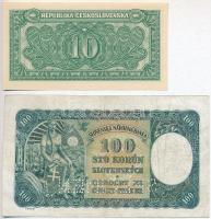Szlovákia 1940. 100K "MINTA"  perforációval + Csehszlovákia 1950. 10K T:I--III
Slovakia 1...