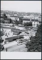 cca 1970 Budapest, Moszkva téri látkép, 2 db vintage negatívról készített mai nagyítás, 25x18 cm