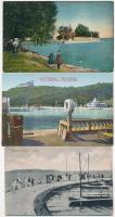 16 db főleg RÉGI magyar városképes lap, Balaton és környéke / 16 mostly pre-1945 Hungarian town-view postcards, Lake Balaton
