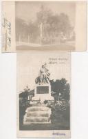2 db RÉGI magyar fotóképeslap I. világháborús hősi emlékművekről: Babarc, Mezőtárkány / 2 pre-1945 Hungarian postcards of WWI heroes monuments, photos