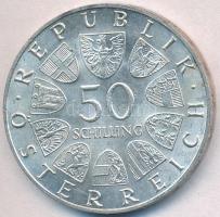 Ausztria 1968. 50Sch Ag "50 éves a Köztársaság" T:1- Austria 1968. 50 Schilling Ag "5...