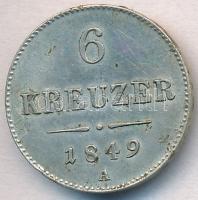 Ausztria 1849A 6kr Ag T:2 ph. Austria 1849A 6 Kreuzer Ag C:XF  edge error Krause KM#2200