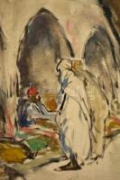 Fried Pál (1893-1974): Arab utca részlet. Olaj, vászon, jelzett, sérült, keretben, 55×65 cm