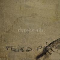 Fried Pál (1893-1974): Arab utca részlet. Olaj, vászon, jelzett, sérült, keretben, 55×65 cm