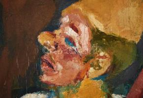 Schey Ferenc (1925-1997): Bohóc. Olaj (repedezett), vászon, jelzett, keretben, 70×60 cm