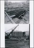 cca 1973 Budapest, Moszkva tér, a metró állomás felszíni építkezése, 11 db mai nagyítás, 13x18 cm