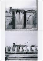 cca 1973 Budapest, Moszkva tér, a metró állomás felszíni építkezése, 11 db mai nagyítás, 13x18 cm