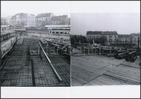 cca 1973 Budapest, Moszkva tér, a metró állomás felszíni építkezése, 11 db mai nagyítás, 13x18 cm
