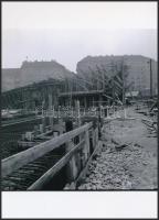 cca 1973 Budapest, Moszkva tér, a metró állomás felszíni építkezése, 11 db mai nagyítás, 13x18 cm