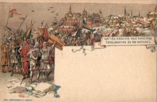 5 db RÉGI századforduló előtti díjjegyes Ezredéves Kiállítás művészlap, négy litho / 5 pre-1900 Ga. ...