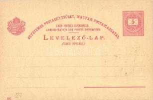 5 db RÉGI századforduló előtti díjjegyes Ezredéves Kiállítás művészlap, négy litho / 5 pre-1900 Ga. ...