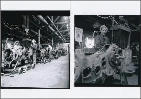 cca 1955 Budapest, Kispest, Vörös Csillag traktorgyár, Kotnyek Antal (1921-1990) képriportja, 7 db m...