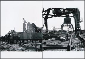 cca 1960 Balatonfüredi hajógyár, 5 db mai nagyítás Kotnyek Antal (1921-1990) fotóriporter hagyatékáb...