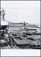 cca 1960 Balatonfüredi hajógyár, 5 db mai nagyítás Kotnyek Antal (1921-1990) fotóriporter hagyatékáb...
