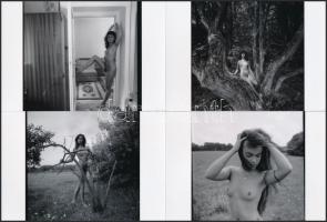 cca 1980 Mindennapi huncutságok, 21 db szolidan erotikus fotó, vintage negatívokról készült mai nagyítások, 10x15 cm / 21 erotic photos, 10x15 cm