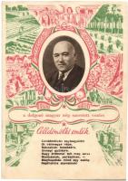 Rákosi Mátyás, a dolgozó magyar nép szeretett vezére. Celldömölki emlék / Mátyás Rákosi communist propaganda card